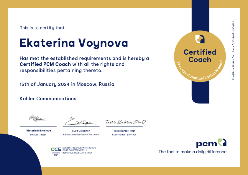 PCM Certificate